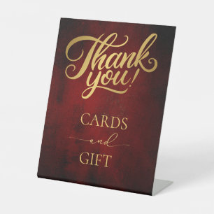 Klassiek Vintage Perkament, Trouwkaarten & Cadeaus Reclamebord Met Voetstuk
