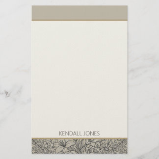 Klassiek Vintage Wilde Bloem Custom Briefpapier