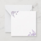 Klassiek Violet Floral Crest Monogram Notitiekaartje (Achterkant)