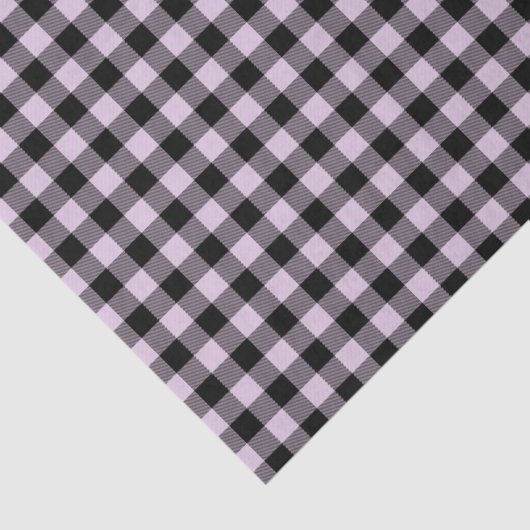 Klassiek Violet roze en zwart geruite check patroo Tissuepapier (Detail)