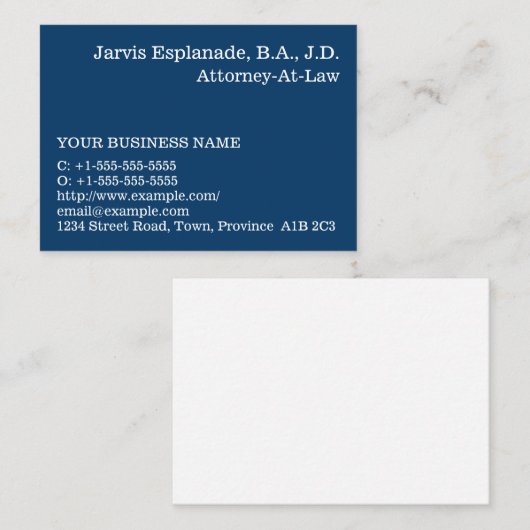 Klassiek,  Visitekaartje (Voorkant / Achterkant)