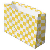 Klassiek visueel geel schaakbord groot cadeauzakje (Achterkant Gekanteld)