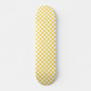 Klassiek visueel geel schaakbord skateboard
