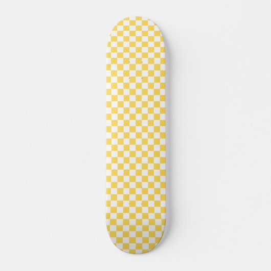 Klassiek visueel geel schaakbord skateboard (Voorkant)