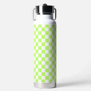 Klassiek visueel lime schaakbord waterfles