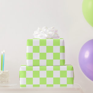 Klassiek visueel limoen dambordpatroon  cadeaupapier