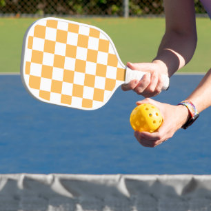Klassiek visueel perzik schaakbord pickleball paddle