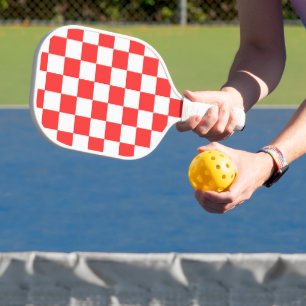 Klassiek visueel rood schaakbord pickleball paddle