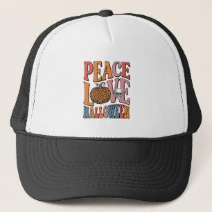 Klassiek Vrede Liefde Halloween Pompoen Schedel De Trucker Pet