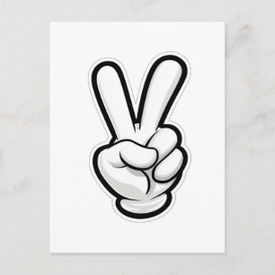 Klassiek vredeshandsymboolpictogram briefkaart