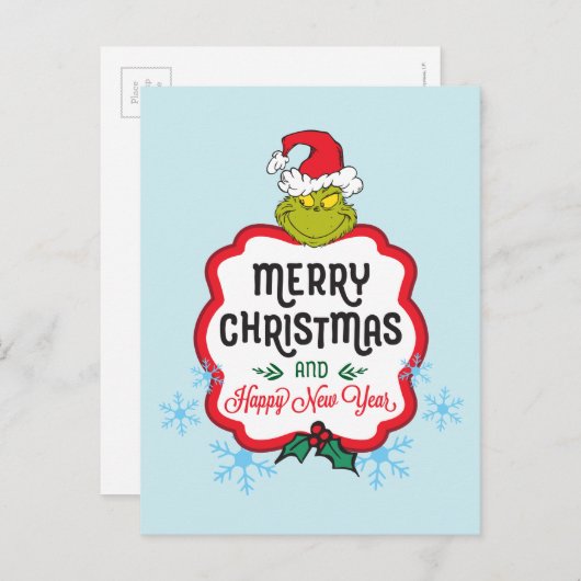 Klassiek| Vroegere Kerstmis en Happy New Y Feestdagenkaart (Voorkant / Achterkant)