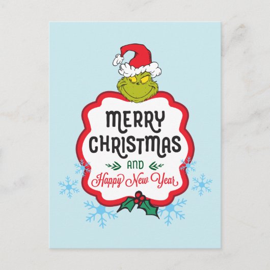 Klassiek| Vroegere Kerstmis en Happy New Y Feestdagenkaart (Voorkant)