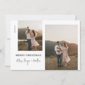 Klassiek vrolijk kerstfeest antiek witte stippen f feestdagenkaart (Voorkant)