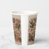 Klassiek vrolijk kerstgroen papieren bekers (Rechts)