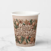 Klassiek vrolijk kerstgroen papieren bekers (Voorkant)