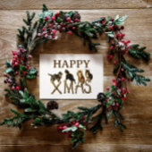 Klassiek vrolijk Kerstmis Schattige Kat Kittens Ke Feestdagenkaart