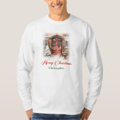 Klassiek warmish ontwerp met Kerstmishuis T-shirt (Voorkant)
