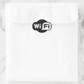 Klassiek WiFi-symbool in zwart-wit Ronde Sticker (Tas)