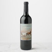 Klassiek winterslee ritontwerp wijn etiket (Voorkant)