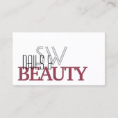 Klassiek wit en Bourgogne Eenvoudig met monogram Visitekaartje (Voorkant)