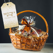Klassiek wit en goud A Freilichen Purim Cadeaulabel