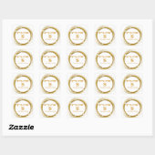 Klassiek Wit en Goud Monogram Simchat Purim Vierkante Sticker (Vel)