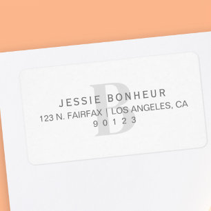 Klassiek wit en lichtgrijs retouradres etiket