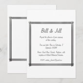 Klassiek wit met gedurfde Art Deco Border Wedding Kaart (Voorkant / Achterkant)