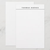 Klassiek Wit Minimalistisch Eenvoudig Elegant Briefpapier (Voorkant / Achterkant)