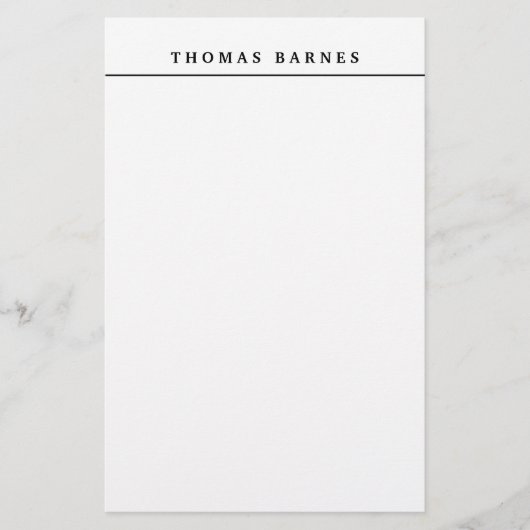 Klassiek Wit Minimalistisch Eenvoudig Elegant Briefpapier (Voorkant)
