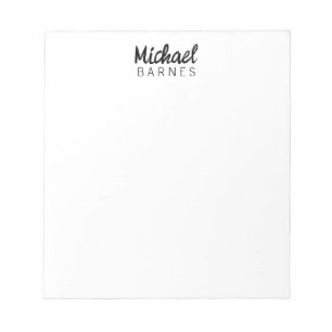Klassiek Wit Minimalistisch Eenvoudig Elegant Notitieblok