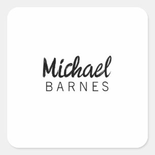 Klassiek Wit Minimalistisch Eenvoudig Elegant Vierkante Sticker