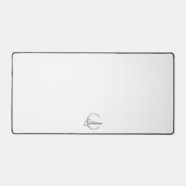 Klassiek wit script monogram bureaumat