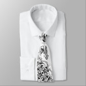 Klassiek wit Stropdas met Sax Player & Muzieknoten (Gebonden)