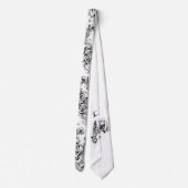 Klassiek wit Stropdas met Sax Player & Muzieknoten (Achterkant)