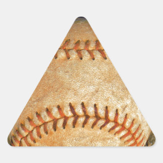 Klassiek witte honkbal met rode stiksels driehoek sticker