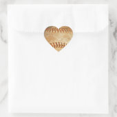 Klassiek witte honkbal met rode stiksels hart sticker (Tas)