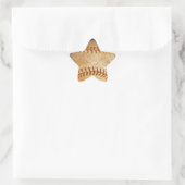 Klassiek witte honkbal met rode stiksels ster sticker (Tas)