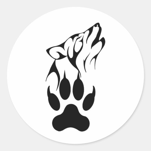 Klassiek Wolf product Ronde Sticker (Voorkant)