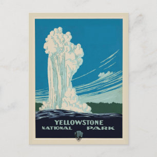 Klassiek Yellowstone National Park Old Faithful Briefkaart