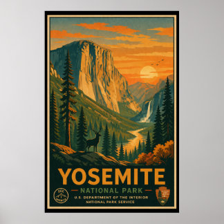 Klassiek Yosemite National Park Poster