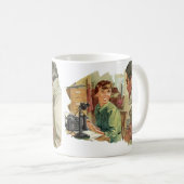 Klassiek zakelijk kantoor, CEO-baas en secretaress Koffiemok (Voorkant rechts)