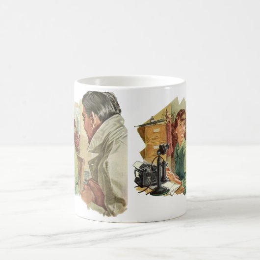 Klassiek zakelijk kantoor, CEO-baas en secretaress Koffiemok (Center)