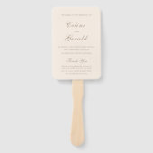Klassiek zandkleurig elegant trouwprogramma handwaaier (Voorkant)