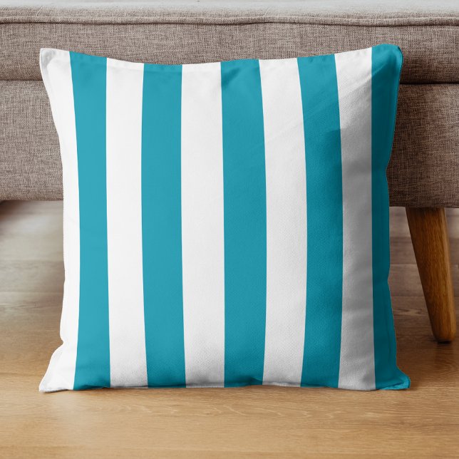  Klassiek Zee ​ Groene & Witte Stripes Kussen (Creator heeft geüpload)