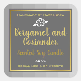 Klassiek zilvergrijs Goud Product Verpakkingslabel Vierkante Sticker
