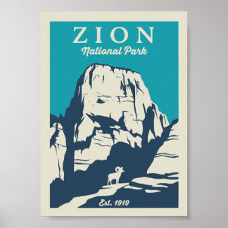 Klassiek Zion National Park Poster