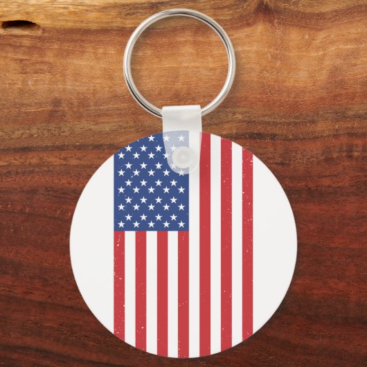 Klassiek zwaaiend Amerikaans vlagontwerp Sleutelhanger (Voorkant)
