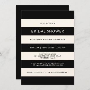 Klassiek zwart en gebroken witte strepen Vrijgezel Kaart