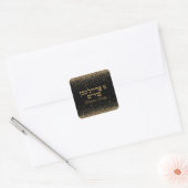Klassiek Zwart en Goud Hebreeuws Een Freilichen Pu Vierkante Sticker (Envelop)
